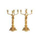A HANDSOME PAIR OF LATE 19TH CENTURY ORMOLU CANDELABRA