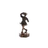 A LEONARDO COLLECTION BRONZED RESIN FIGURE OF A JESTER