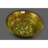 A LATE 19TH CENTURY BRASS BOWL