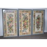 THREE VICTORIAN CREWEL-WORK PANELS