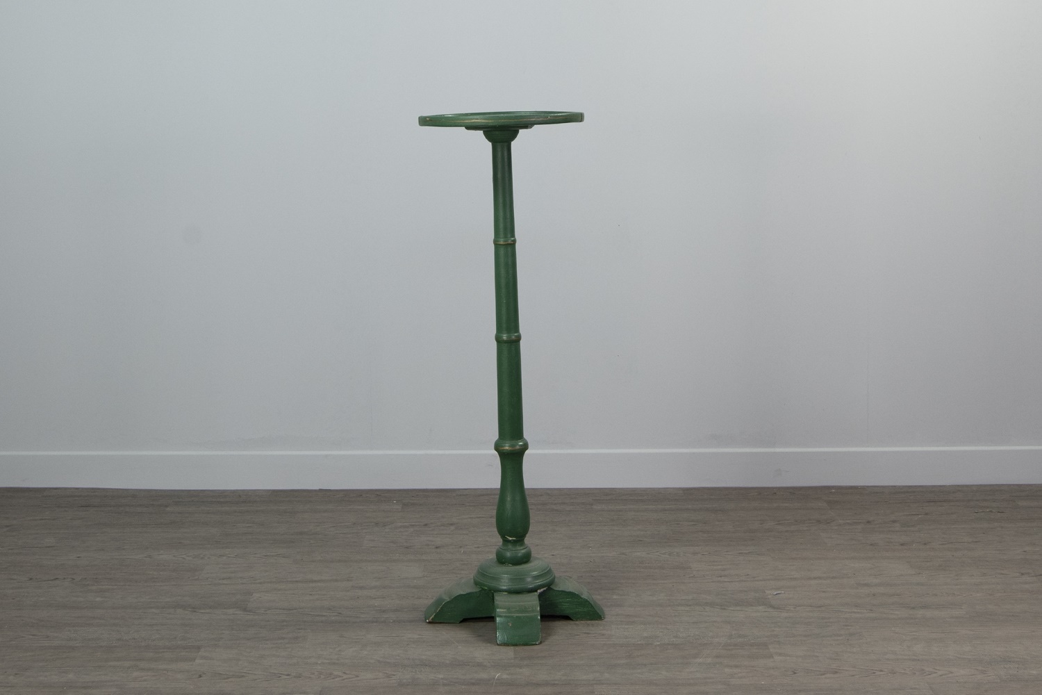 A GREEN PAINTED JARDINIERE STAND