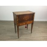 A 19TH CENTURY DUTCH MAHOGANY AND FLORAL MARQUETRY SIDE CABINET