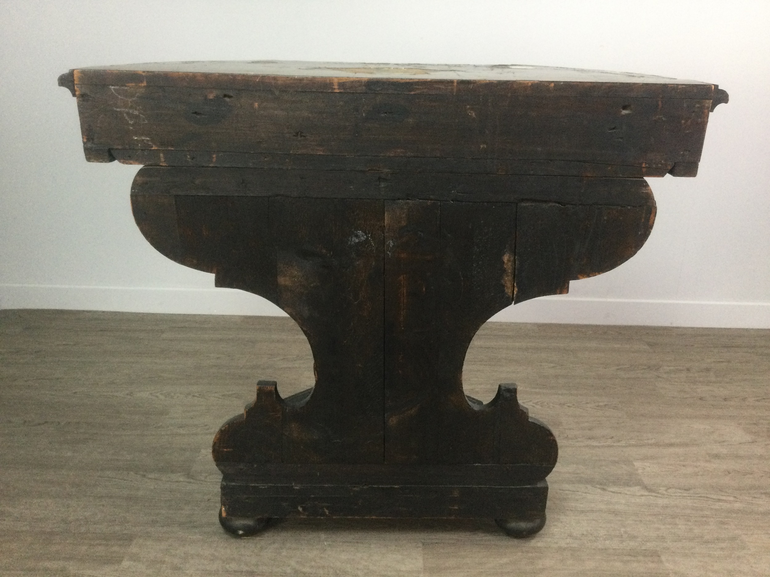 A 19TH CENTURY VENETIAN EBONISED BLACKAMOOR PIER TABLE - Image 9 of 9