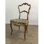 A VICTORIAN WALNUT BEDROOM CHAIR