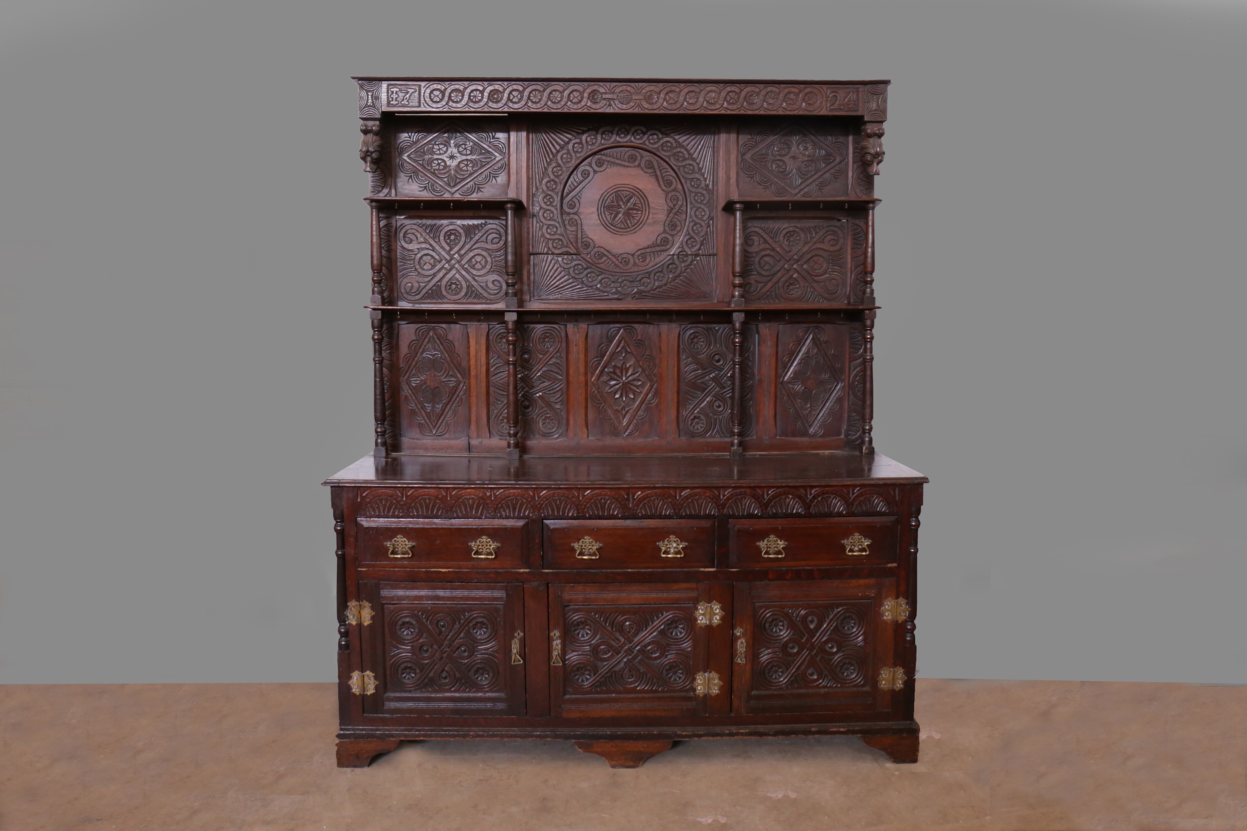 A 19TH CENTURY OAK DRESSER