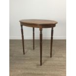 AN EDWARDIAN MAHOGANY OVAL OCCASIONAL TABLE