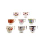 A COLLECTION OF EIGHT EARLY 19TH CENTURY ENGLISH PORCELAIN TEACUPS