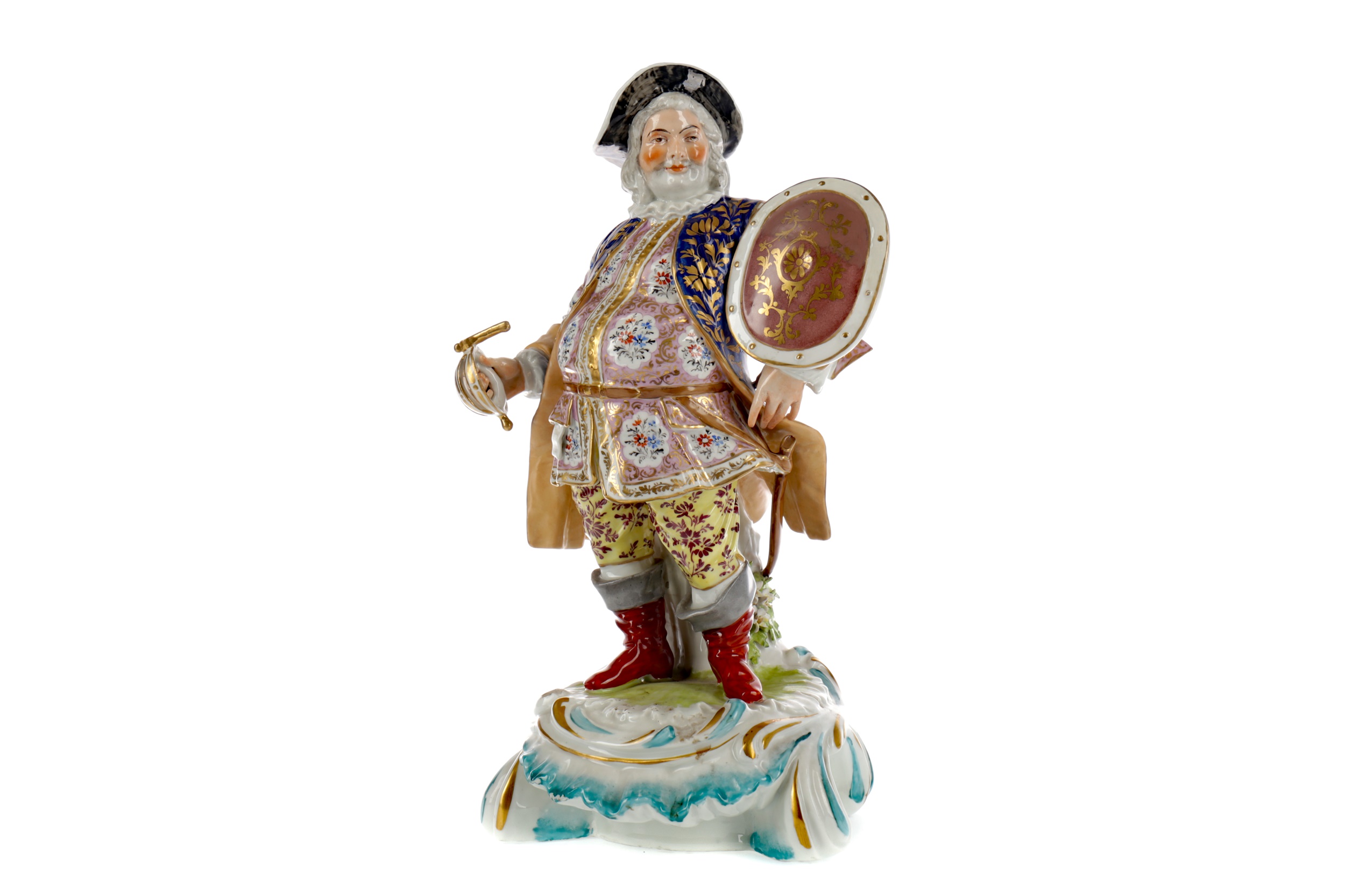 A MID-19TH CENTURY ENGLISH PORCELAIN FIGURE OF JOHN FALSTAFF