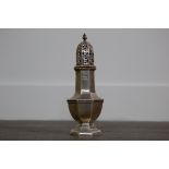 A EDWARDIAN SILVER SUGAR CASTER