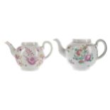 TWO LATE 18TH CENTURY ENGLISH PORCELAIN TEAPOTS