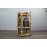 AN ATTRACTIVE 19TH CENTURY FRENCH GILTWOOD DISPLAY CABINET