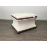 A MAHOGANY RECTANGULAR OTTOMAN/STOOL