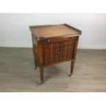 A MAHOGANY BEDSIDE CUPBOARD OF GEORGE IV DESIGN