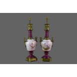 A PAIR OF LATE 19TH CENTURY CONTINENTAL PORCELAIN TABLE LAMPS
