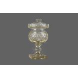 AN EARLY 19TH CENTURY CUT GLASS PEDESTAL VASE