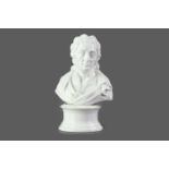 A VICTORIAN ENGLISH PORCELAIN BUST OF A GENTLEMAN