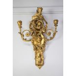 A GILTWOOD AND GESSO WALL SCONCE