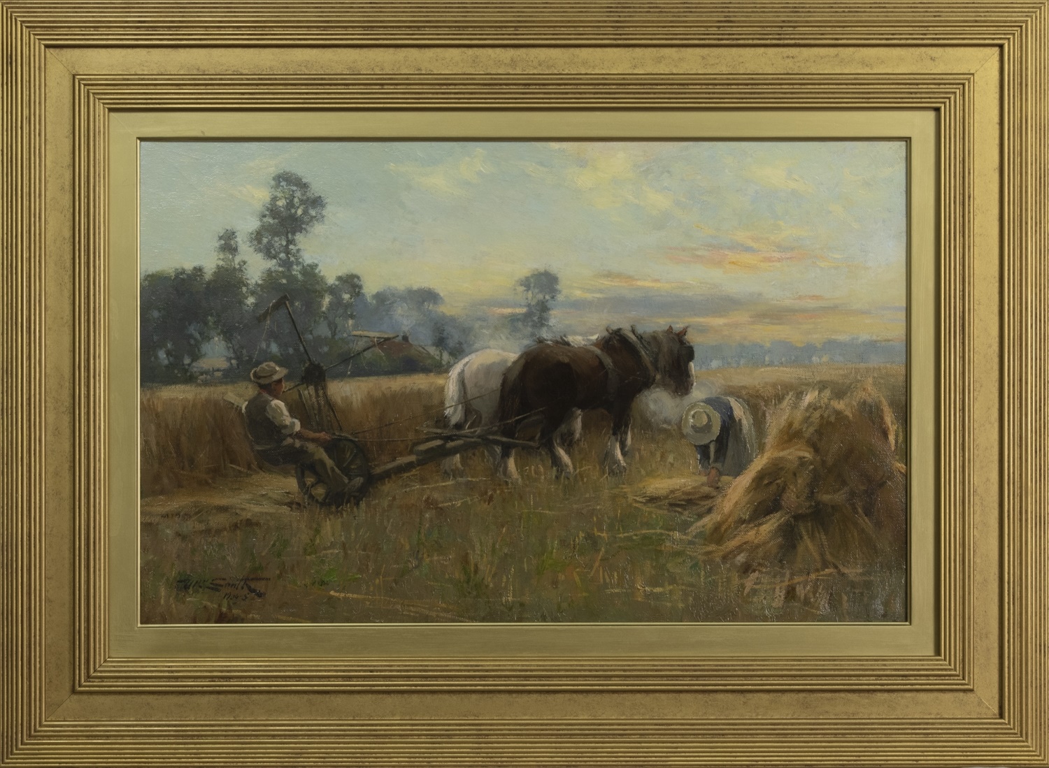 THE HARVESTERS, AN OIL BY GEORGE SMITH