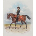 RICHARD SIMKIN (1850-1926) - THE 10TH ROYAL HUSSARS (PRINCE OF WALES' OWN), SIGNED, DATED '89 AND