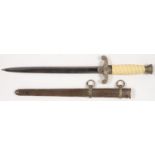 A GERMAN, THIRD REICH, ARMY DAGGER AND SHEATH, BLADE 26CM The sun signed blade in good condition,