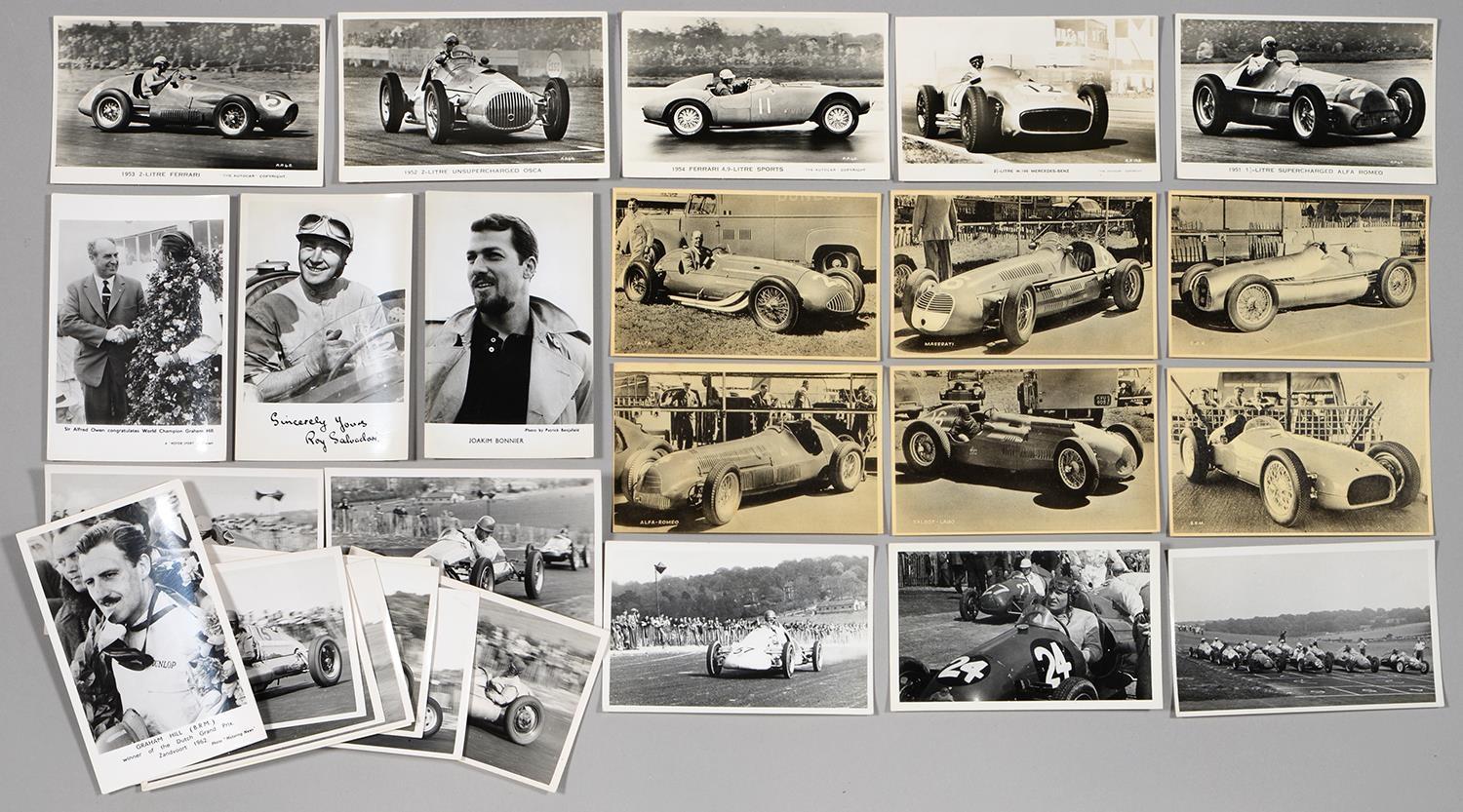 MOTOR SPORTS.  A COLLECTION OF VALENTINES, REAL PHOTOGRAPHIC POSTCARDS AND POSTCARD FORMAT