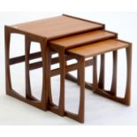 A G PLAN TEAK NEST OF TABLES, 1970'S, 49CM H; 53 X 43CM, MAKER'S LABEL Good clean solid condition