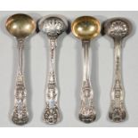 A PAIR OF GEORGE IV SILVER SALT SPOONS, KING'S PATTERN , DIAMOND HEEL, BY WILLIAM EATON, LONDON 1829