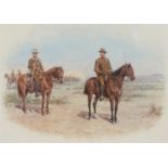 RICHARD SIMKIN (1850-1926) - BRITISH CAVALRY IN SOUTH AFRICA 1899-1902, SIGNED, WATERCOLOUR, 19.5