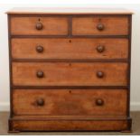 A VICTORIAN MAHOGANY CHEST OF DRAWERS, C1880, 105CM H; 108 X 52CM Fronts of drawers faded, scuffs