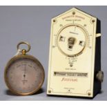 A VICTORIANL BRASS POCKET BAROMETER, DOLLOND, LONDON, 5328 WITH SILVERED REGISTER AND FINE BLUED
