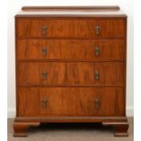 A MAHOGANY MUSIC CABINET WITH PANELLED DOORS, C1930, 103CM H; 62 X 45CM AND A CONTEMPORARY WALNUT