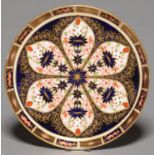 A ROYAL CROWN DERBY IMARI PATTERN ROUND TRAY, 1908, 23CM DIAM, PRINTED MARK Light wear