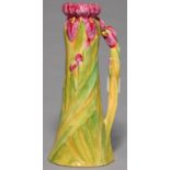 A GRIMWADES ROYAL WINTON IRIS EWER, C1934-41, BRIGHTLY PAINTED, 37.5CM H, PRINTED MARK Good