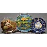 THREE OUTSIDE DECORATED COPELAND EARTHENWARE DISHES, C1870-78, ONE PAINTED WITH A THREE QUARTER