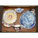 MISCELLANEOUS  CERAMICS TO INCLUDE AN 18TH C CHINESE OCTAGONAL BLUE AND WHITE PLATE Mostly with