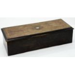A SWISS ROSEWOOD, INLAID AND EBONISED MUSICAL BOX - CASE, LATE 19TH C, 16CM H; 58 X 23 (NO