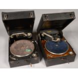 TWO PORTABLE GRAMOPHONES, 1930s