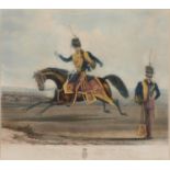CHARLES HUNT AFTER J EARP JUNIOR - THE ELEVENTH OR PRINCE ALBERT'S OWN HUSSARS, AQUATNT IN COLOUR,