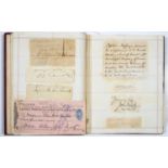 A VICTORIAN AUTOGRAPH ALBUM, MID 19TH C  OF APPROX TWO HUNDRED AUTOGRAPH LETTERS SIGNED AND