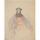 FRENCH SCHOOL, EARLY 19TH C, A GREEK OF WALLACHIA IN BOYAR ROBES, INDISTINCTLY INSCRIBED VERSO LA