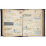 A VICTORIAN AUTOGRAPH ALBUM OF SIGNED PIECES, LATE 19TH C, THE MANY HUNDREDS OF SIGNATURES LAID DOWN