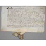 HENRY VIII. DOCUMENT, ONE PAGE, 1536, WRITTEN IN LATIN, RELATING TO A GRANT BY RICHARD FOLLDE OF