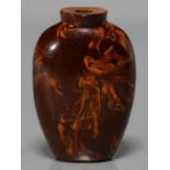 A CHINESE AMBER SNUFF BOTTLE, 19TH C OR LATER, 65MM H One or two minute fleabites around the neck
