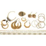 MISCELLANEOUS GOLD JEWELLERY, 15G Includes damaged/scrap articles