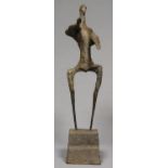 MODERN BRITISH SCHOOL - A RESIN SCULPTURE OF A MAN, ON STEPPED PLINTH, 80CM H Dirty/dusty and