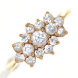A DIAMOND CLUSTER RING, IN 9CT GOLD, 3.8G SIZE P Good condition