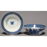 TWO RARE LIVERPOOL BLUE AND WHITE PATTY OR TART PANS, SETH PENNINGTON, C1785-95, TRANSFER PRINTED