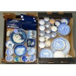A COLLECTION OF ROYAL COPENHAGEN AND OTHER SIMILAR COMMEMORATIVE, PICTORIAL AND FLORAL DISHES, ETC