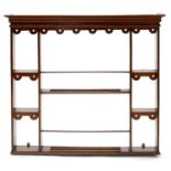A SET OF MAHOGANY HANGING SHELVES, 20TH C, 89CM H; 97CM W Very minor scuffs and scratches, otherwise