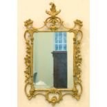 A GILTWOOD  MIRROR, 20TH C, IN MID 18TH C ENGLISH STYLE, 126CM H Good condition